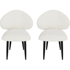 Polsterdatud söögitoa toolid, komplekt 2, kaasaegsed söögitoolid, mugav laiendatud seljatugi, metalljalgadega köögitoolid (beež)