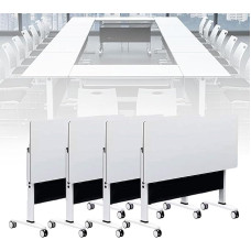Suur kokkupandav konverentsiruumi laudade komplekt - 4 Pack Mobile Flip Top koosolekute ja podcastide lauad 2-10 inimesele, tugev metallist raam, ideaalne kontorikoolituse ja ürituste jaoks