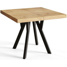 AlpiMeble RICO Söögilaud laiali lükatav - kaasaegne elutoa laud Ruudukujuline söögilaud - Laminaatplaat 36 mm - Pöögist jalad - Mõõtmed 90 cm kuni 190 cm Lancelot