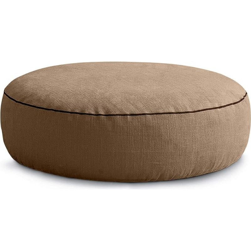 ARKETICOM Pehme Bean Bag Suur ümmargune Bean Bag eemaldatav kate elutuppa 95 x 32 cm (Sand)