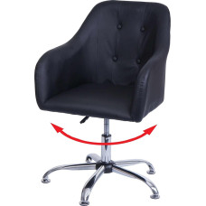 HWC-L92 Söögitoa tool käetoedega pööratav ja reguleeritava kõrgusega metallist kunstnahast must