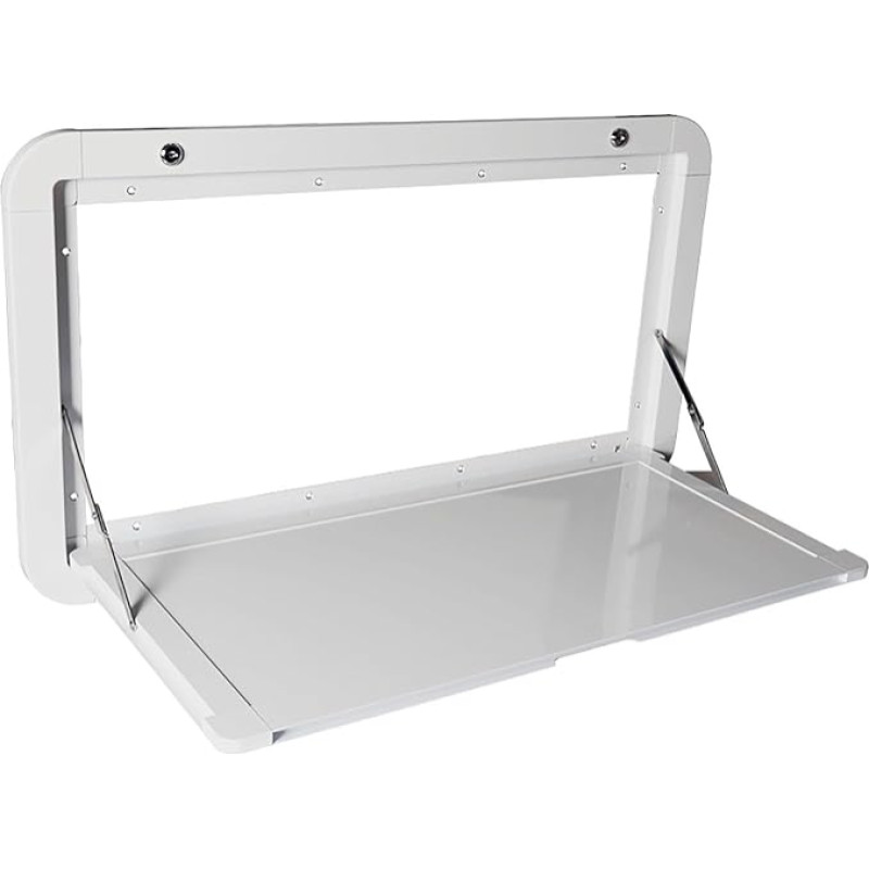 Faltbarer Schreibtisch zur Wandmontage, abschließbarer Wohnmobil-Tisch aus Aluminiumlegierung, vielseitiger Klapptisch für kleine Räume, mehrfarbig, 60 x 42 cm/80 x 45 cm (valge, 80 x 45 cm)