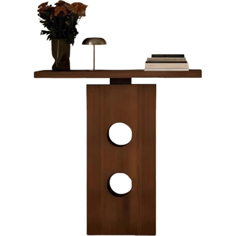 Labasuan massiivpuidust konsoollaud, kitsas pikk puidust diivanilaud koos alusega, Wabi Sabi stiilis, sissepääsuks, esikusse ja elutuppa (B, 120 x 25 x 85 cm)