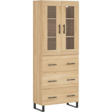 vidaXL Highboard Sonoma Tamm 69,5 x 34 x 180 cm Puidu materjal