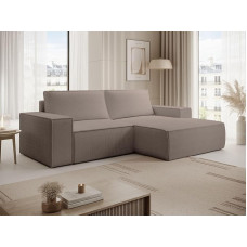 Selsey nurgadiivan Beež diivan magamisfunktsiooniga paremal pool sisaldab voodikasti 240 x 167 cm ja eemaldatavat seljapatja Väike diivan Modulaarsed Osmanid Kompaktne väikestesse elutubadesse nöörkate