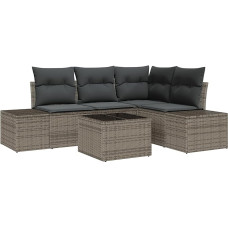 Rantry Model3347049 4-osaline aiasohva komplekt koos pehmendusega Hall Poly Rattan Garden Lounge