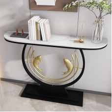 Stilvoller Konsolentisch für den Eingangsbereich, kreativer Akzenttisch für den Flur, einfach hinter dem Sofatisch zu montieren, modernes Design (Schwarz A, 150 cm)