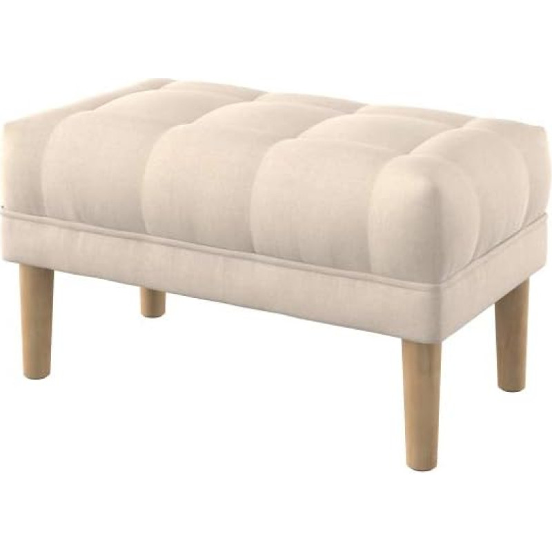 Rafineeritud pehmendusega pink, jakkar, voodijalats, ottomani, ümarad jalad, 80 cm lai, Softi beež kangas (veekindel), beež.