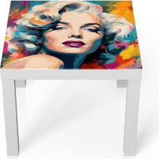 DEQORI klaasist laud | Valge väike 55 x 55 cm | Diva värvide rüpes | Ebatavaline klaasist küljelaud | Kõrgläikega kohvilaud elutuppa | Moodne disainiga diivanilaud