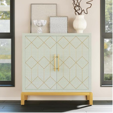 HLR roheline akentne kabinet kuldse trimmiga ladustuskapp ustega kaasaegne puidust külgkapp magamistuppa, elutuppa, kööki, kontorisse ja esikusse