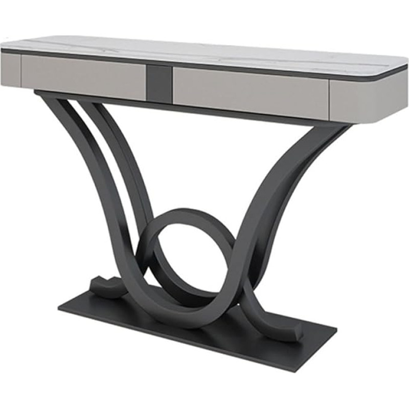 Konsolentisch, moderner Konsolentisch aus Kunstmarmor, 47 Zoll, schmaler Sofatisch für den Eingangsbereich