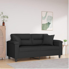 Gecheer 2-kohaline diivan koos pehmendusega, diivanvoodi, diivan, polsterdatud diivan, Lounge diivan, must, 140 cm, mikrofiiberkangas.