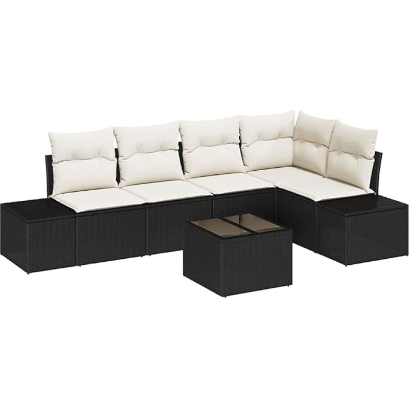 Rantry 5-teiliges Garten Sofa Set mit Kissen in Braun Poly Rattan Gartenlounge Model3347067
