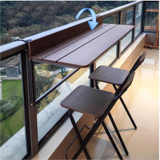 Balkon-Stehtisch for Geländer, klappbare Werkbank, klappbarer Hängetisch for drinnen und draußen, Serviertisch for Geländer im Freien for Terrassenbalkondeck(L80*w37cm/L31.5*W14.6in)