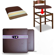 FacilCasa asendustooli iste polsterdatud kunstnahaga 3cm vahtkummist - mitmekihiline põhi pestav hügieeniline mugav (L37 X D 37 H 3) 2-kohaline Pisa Brown