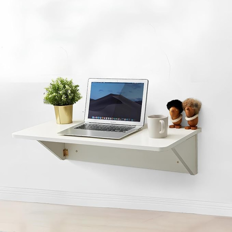 Moderner Klapptisch zur Wandmontage, saadaval erinevates suurustes, aus Massivholz, mit einem klick zusammenklappbar (weiß, 40 x 120 cm)