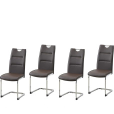 DannyC Cantilever söögitoa toolid PU pruunist kunstnahast 4 tk komplektis