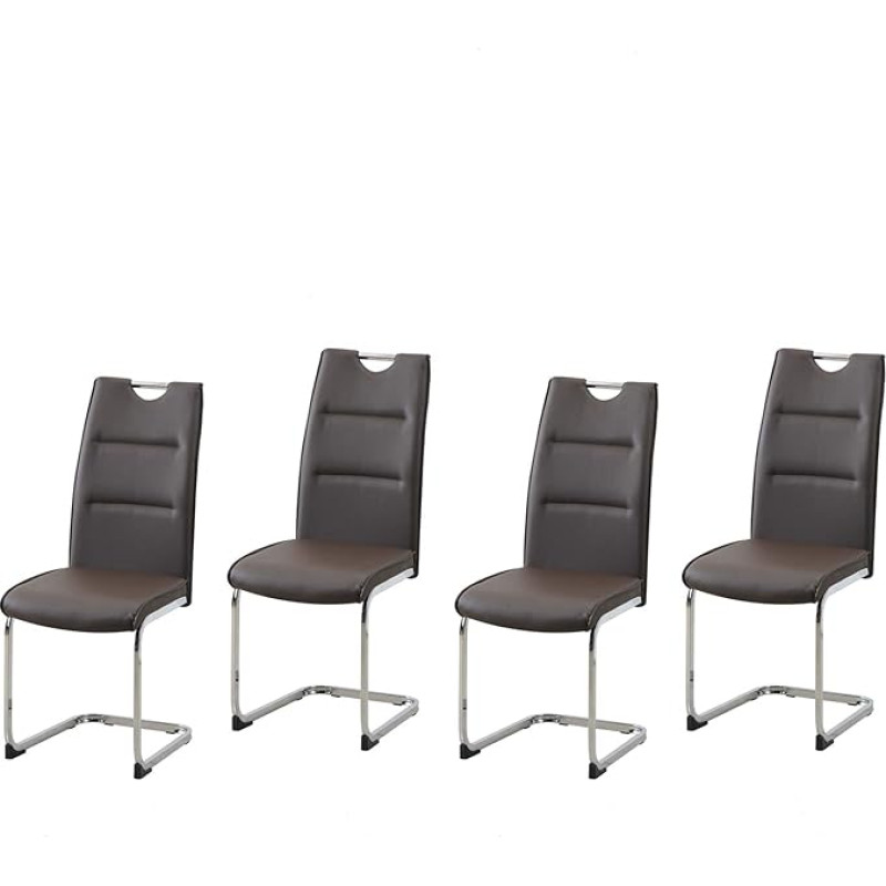 DannyC Cantilever söögitoa toolid PU pruunist kunstnahast 4 tk komplektis