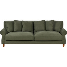 3-kohaline diivan kangakattega roheline mitme padjaga polsterdatud diivan Retro stiilis Eike