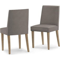 SIMPLIHOME Bartow köögitoolide komplekt - pehmendusega kõva kõvapuust ja polüesterkangast köögitoolide komplekt Taupes Kaasaegne käedeta söögitooli komplekt pehmendusega istmega