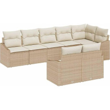 Rantry Garten-Sofa-Set 8 Teile Beige Rattan Outdoor-Sofa Rechteckig Gartenlounge Model3346771