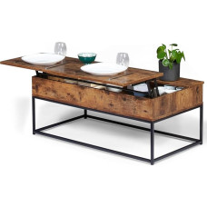 IDMarket - Dayton Antique Industrial Design ristkülikukujuline kokkupandav kohvilaud