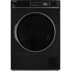 Sharp KD-ROHB7GBA+++-DE Heat Pump Dryer Front Loader 7 kg 15 Programmes 30 Minutes Short Program Gentle Drum LED Interior Lighting Child Safety Lock Black