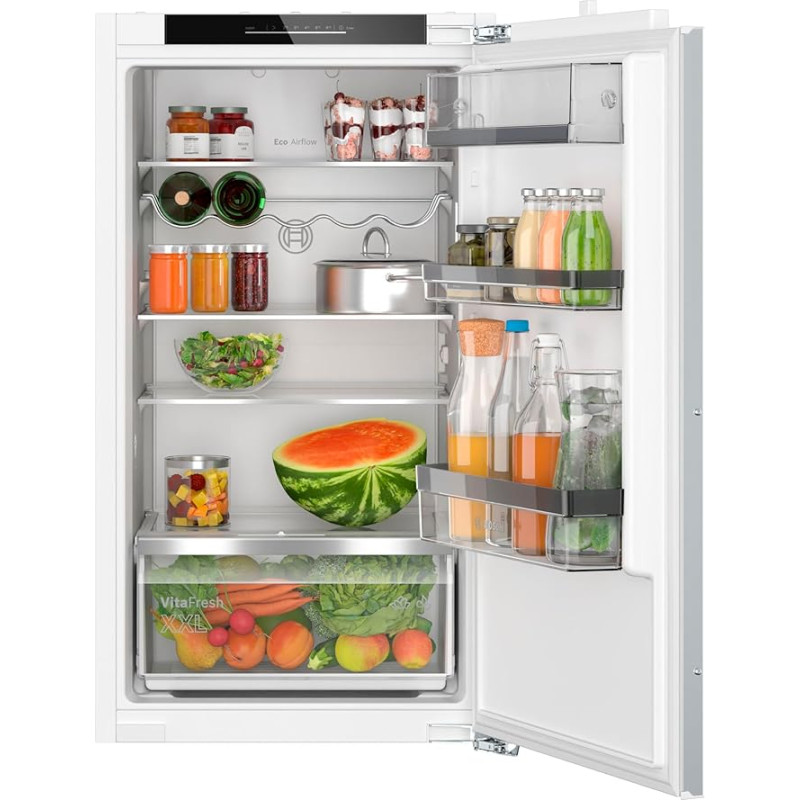Bosch KIR31ADD1 Series 6 Built-In Fridge, 102.5 x 56 cm Recess VitaFresh XXL, Highly Stable Door Inserts, Eco Airflow, LED Lighting