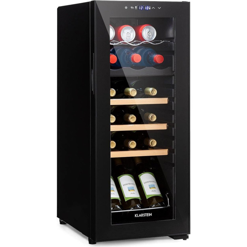 Klarstein Bovella 18 Duo+ Two-Zone Wine Fridge 50 L Fl. Glass Door HEA-Bodega-18