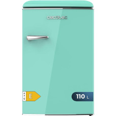 Cecotec Mini Retro Kühlschrank mit 110 L Bolero CoolMarket TT Origin 110 Grün E. Mini-Kühlschrank, Klasse E, ICEBOX, LED-Innenbeleuchtung, Chromgriff, Glasablagen, Flaschenöffner, Grün.