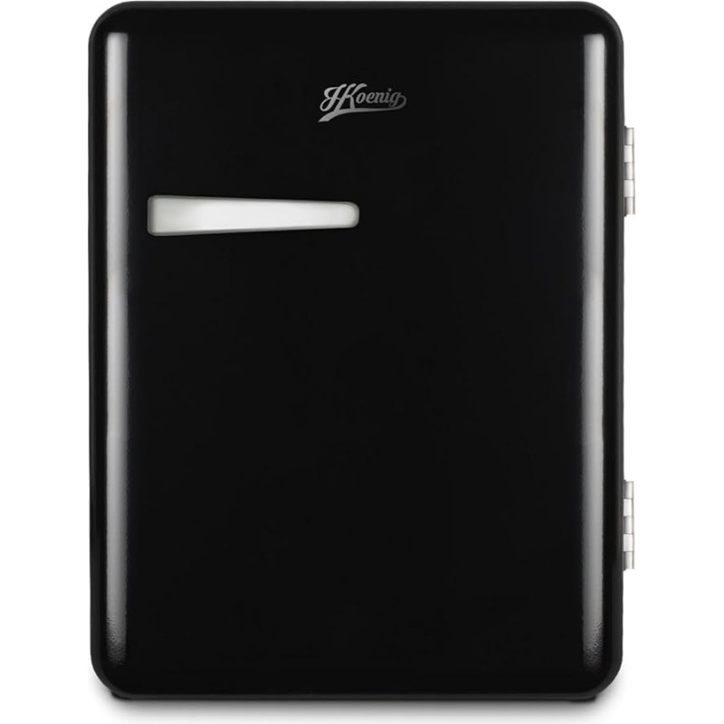 H.Koenig Mini Bar Vintage 31L TOAD9 Compact Mini Fridge Room Food Drinks Vintage Design Adjustable Temperature 6°-15°C 24dB Black [Energy Class E]
