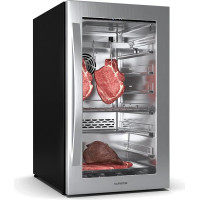 Klarstein Tyre Cabinet, 88L Meat Maturity Cabinet with Temperature & Humidity Control, Antibacterial UVC Lighting, Touch Control Panel, Double Glazed Door, Ideal for Home & Catering