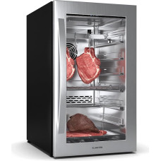 Klarstein Tyre Cabinet, 88L Meat Maturity Cabinet with Temperature & Humidity Control, Antibacterial UVC Lighting, Touch Control Panel, Double Glazed Door, Ideal for Home & Catering