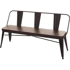 Mendler Chesterfield HWC-H10 3-istmeline pink garderoobi söögitoa pingile Kunstnahast tööstuslikule toitlustamisele Must / Pruun