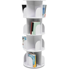 WindWilder pöörlev raamaturiiul 360° pööratav raamaturiiul 4 tasandit 16 kambriga hoiuriiul vabalt seisvad raamaturiiulid hoiustamise näidisriiul elutuppa magamistuppa kontorisse lastetuppa 100 kg (4