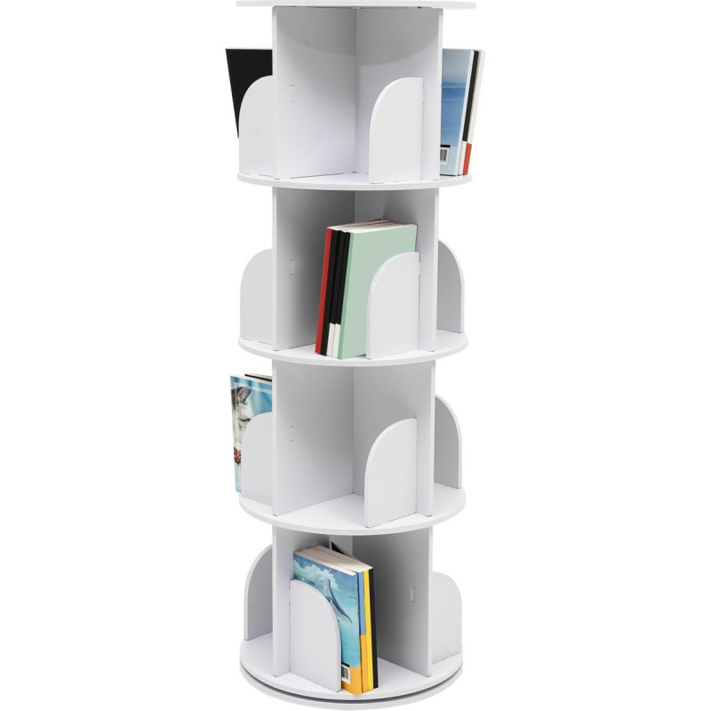 WindWilder pöörlev raamaturiiul 360° pööratav raamaturiiul 4 tasandit 16 kambriga hoiuriiul vabalt seisvad raamaturiiulid hoiustamise näidisriiul elutuppa magamistuppa kontorisse lastetuppa 100 kg (4