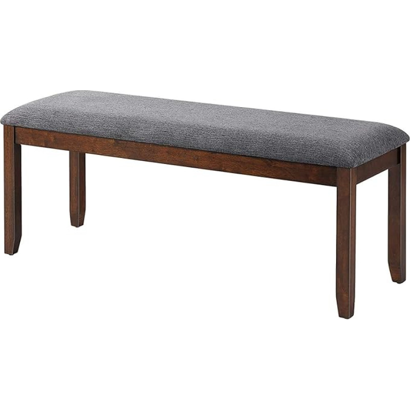 CHEFJOY Söögipingi polsterdatud tufitud linasest voodipingi kummipuidust jalgadega, kaasaegne ristkülikukujuline voodipink, sobib magamistuppa, söögituppa, elutuppa,