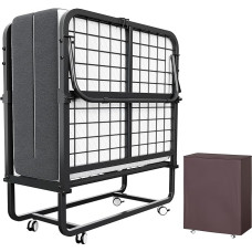 CAIYUN kokkupandav voodi 190 x 90 cm (ühekohaline suurus) koos kvaliteetse 13 cm mäluvahumadratsiga - praktiline päevavoodi ja külalisvoodi täiskasvanutele koos rataste ja tolmukattega.