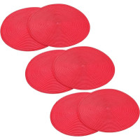 MUELODSIC 6 Stück Teiliges Rundes Pp platzset Abwaschbar Hitzebeständig Vielseitig Einsetzbar Tischmatten für Küche Esstisch Dekoration Hochzeit Party