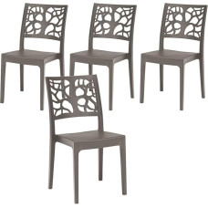 GARDENIA Teti toolid polüpropüleenist Taupe 4 ühikut