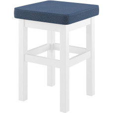 Erst-Holz V-90.71-41WP Puidust tugitooli eri värvi polstriga Massiivpuidust iste pestud valge värviga, polstri värvus: mereväe sinine