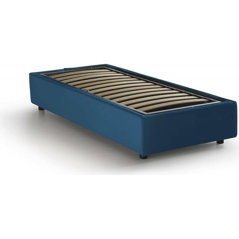 Talamo Italia - Ilaria üheinimesevoodi, konteinervoodi, 100% Made in Italy, eesmine avaus, sobib madratsile cm 90 x 190 cm, sinine