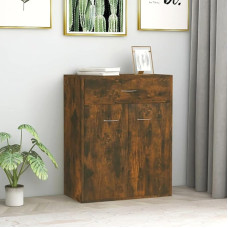 Qnhdfrt Sideboard suitsutatud tammepuidust materjal 60 x 30 x 75 cm 2 ukse ja 1 sahtliga külgkapp elutuppa köök esikusse