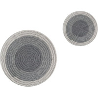 Gatuida 2 Stück Nordisches Baumwollseil Platzset Rund Saugfähige Dicke Isolationsmatte Hitzebeständig Abwischbar als Tischschutz für Zuhause Restaurant und Geschenk