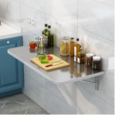 Klappbare Regalhalterung für Küche, robuster Edelstahl-Wandtisch, Wandmontage, Hängetisch für Waschküche, faltbarer Frühstücksbartisch, klappbarer Schreibtisch (suurus: L 90 x B 50 cm/L 35 x B 20 i)