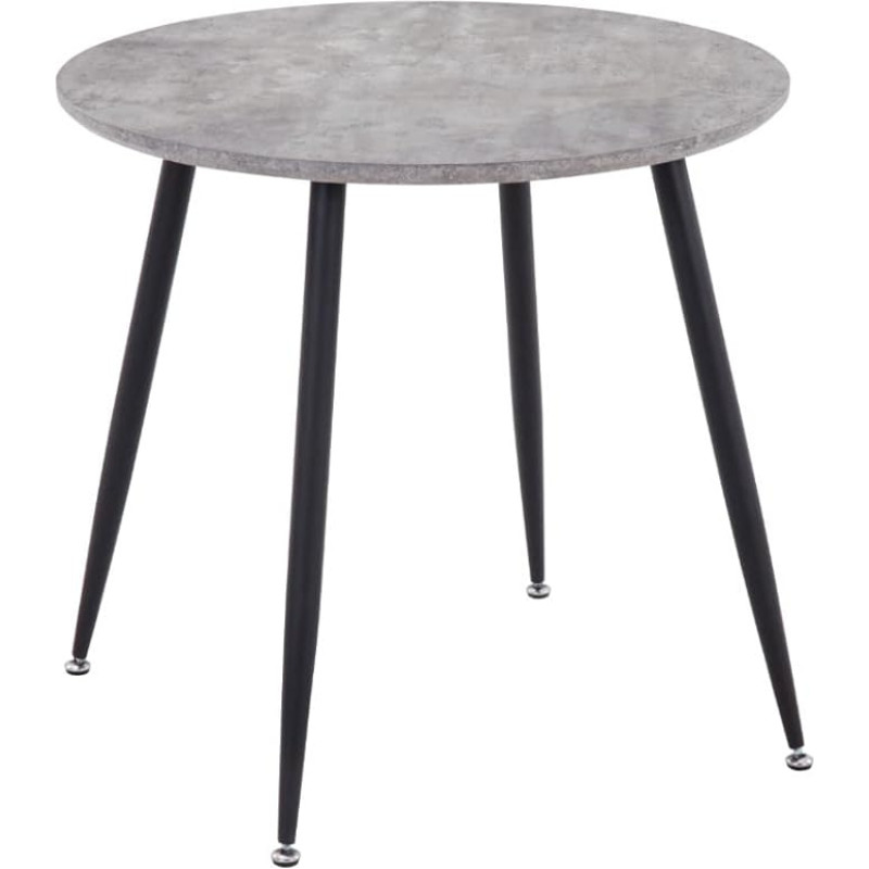 GOLDFAN Väike ümmargune söögilaud, 80 cm, tööstuslik stiil, puidust köögilaud, hall, tugevate metalljalgadega, kaasaegne söögilaud 2-4 inimesele (112-hall, 80 x 80 cm)