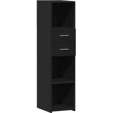 vidaXL Highboard Must 30x42,5x124 cm puidust komposiitplaat