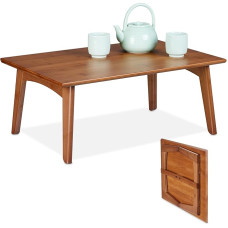 Relaxdays Kohvilaud kokkupandav pähklipuu välimusega K 25 x L 60 x S 40 cm Bambusest madal küljelaud elutuba pruun