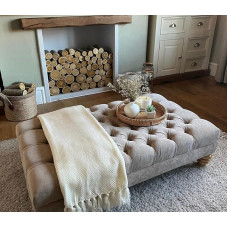 Chesterfield jalatugi sügav pehmendusega ekstra suur käsitsi valmistatud magamistoamööbel (Hülgehall)