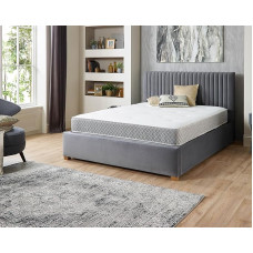 Aspire Beds Crystal Pocket+ Comfort kahepoolne taskujne madrats, 22 cm, 1000 vedrustusega madrats, väike kahekohaline (122 x 180 cm), halli värvi.